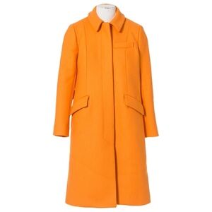 Paul & Joe Bonnie Wool-blend Twill Coat In Orange NWT